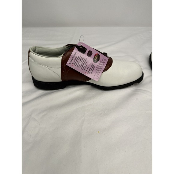 NWT Etonic Comfort Q Loc System Mens Golf‎ Shoes White & Brown Size Small 10M - Picture 13 of 16